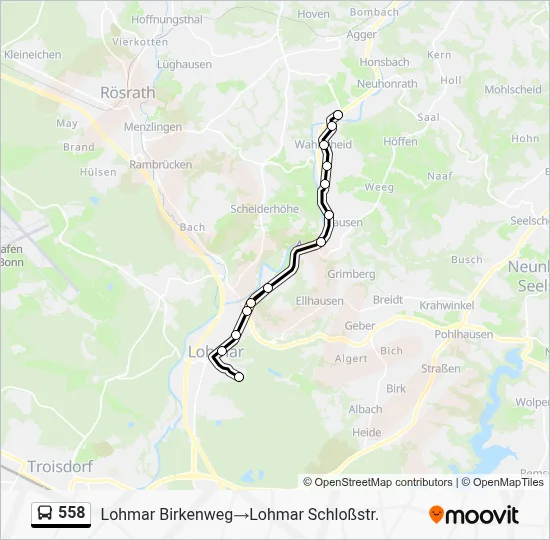 558 Bus Line Map