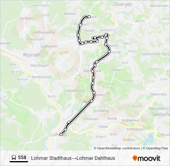558 Bus Line Map
