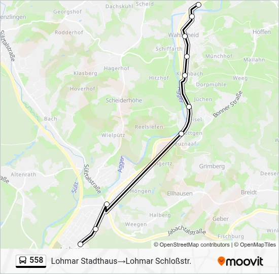 558 Bus Line Map