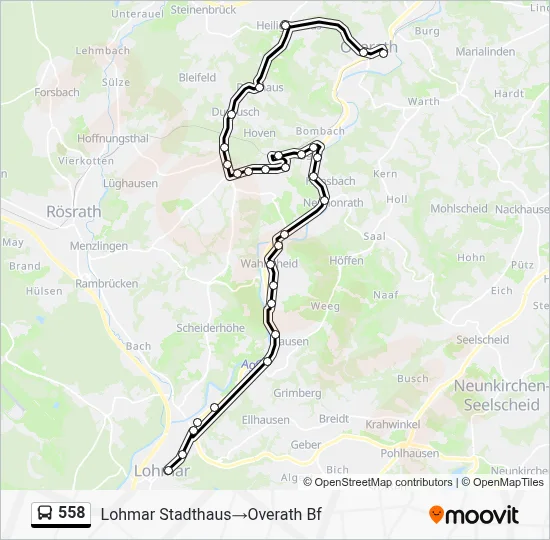 558 Bus Line Map