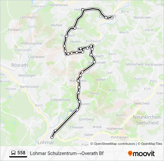 558 Bus Line Map