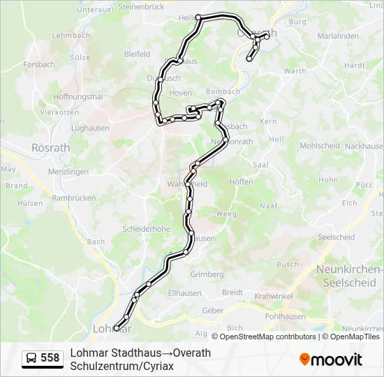 558 Bus Line Map
