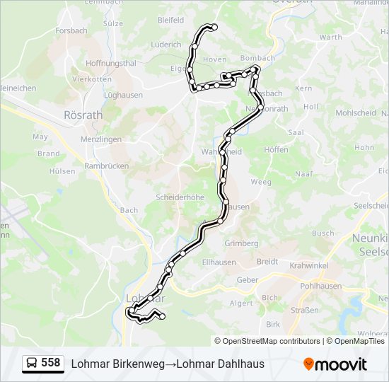 558 bus Line Map