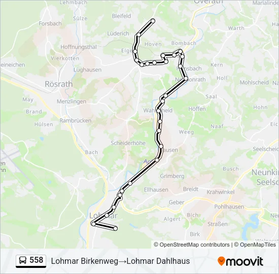 558 Bus Line Map