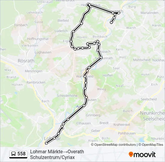 558 Bus Line Map