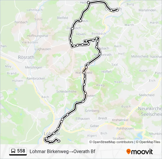 558 Bus Line Map