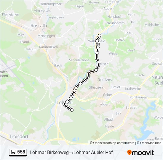 558 bus Line Map