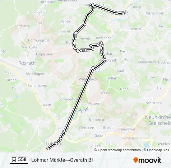 558 Bus Line Map