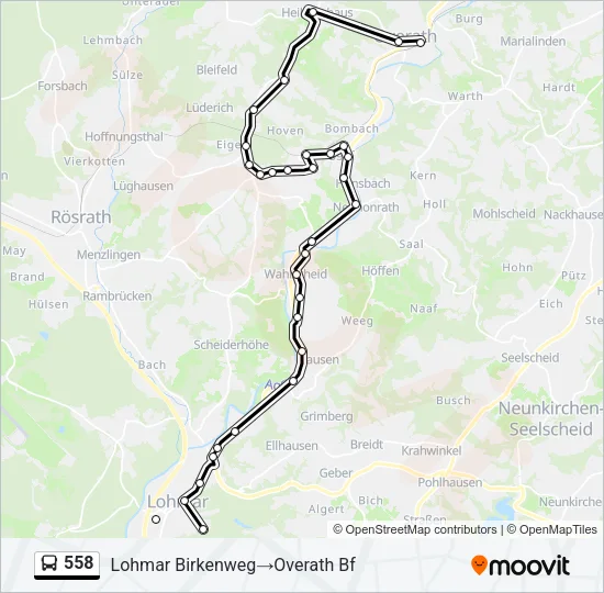 558 Bus Line Map