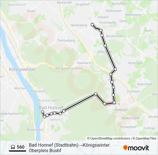 560 Bus Line Map