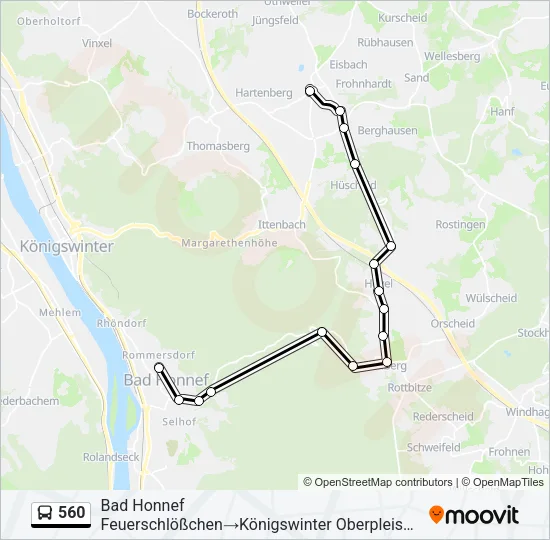 560 Bus Line Map