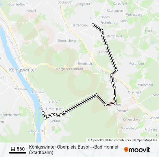 560 Bus Line Map