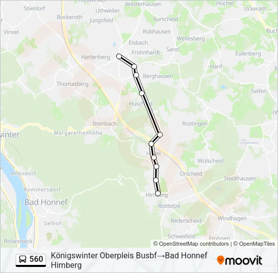 560 Bus Line Map