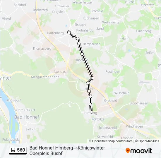 560 Bus Line Map