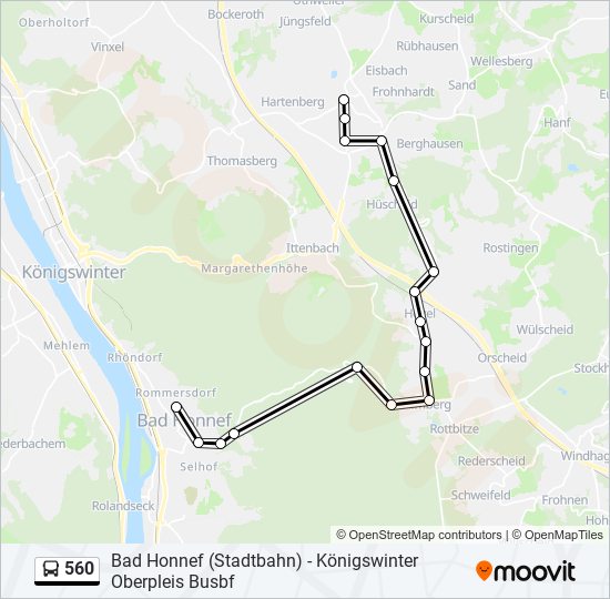 560 Route: Schedules, Stops &amp; Maps - Bad Honnef Feuerschlößchen‎→ ...