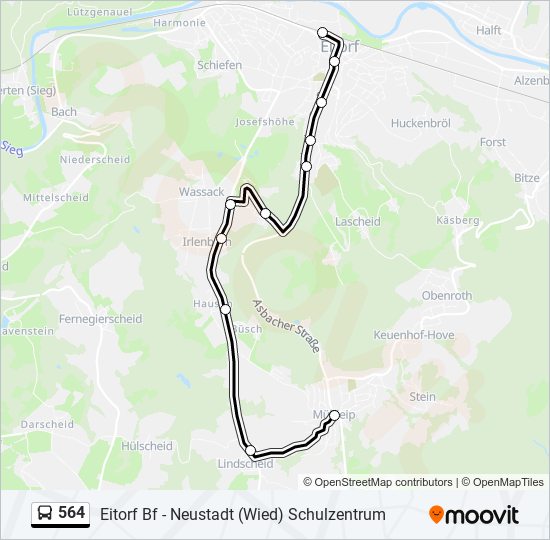 564 bus Line Map