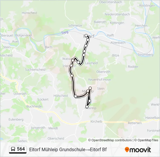 564 Bus Line Map