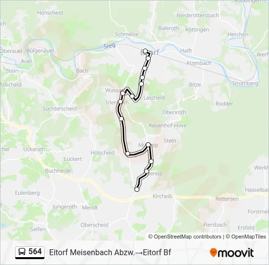 564 Bus Line Map