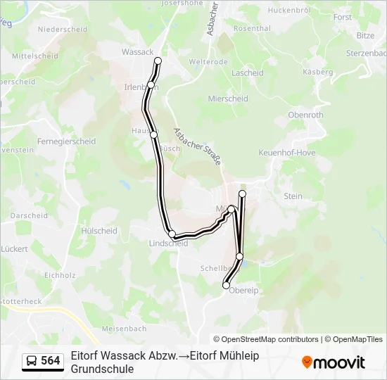 564 Bus Line Map