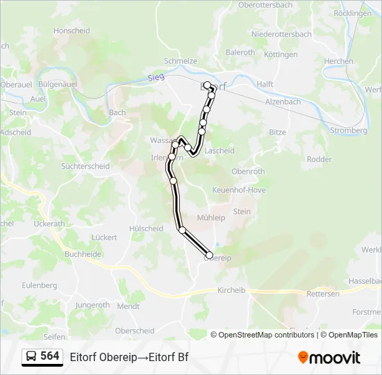 564 Bus Line Map