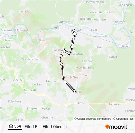 564 Bus Line Map
