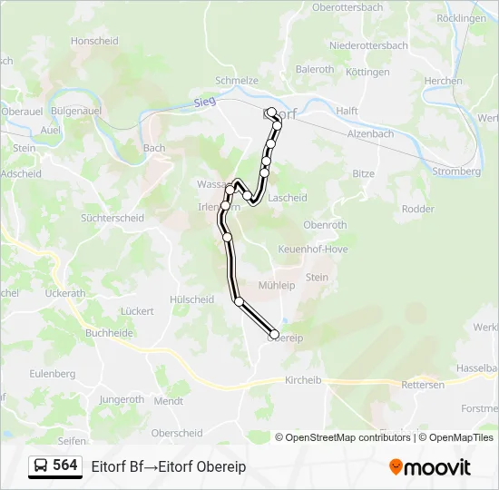 564 Bus Line Map