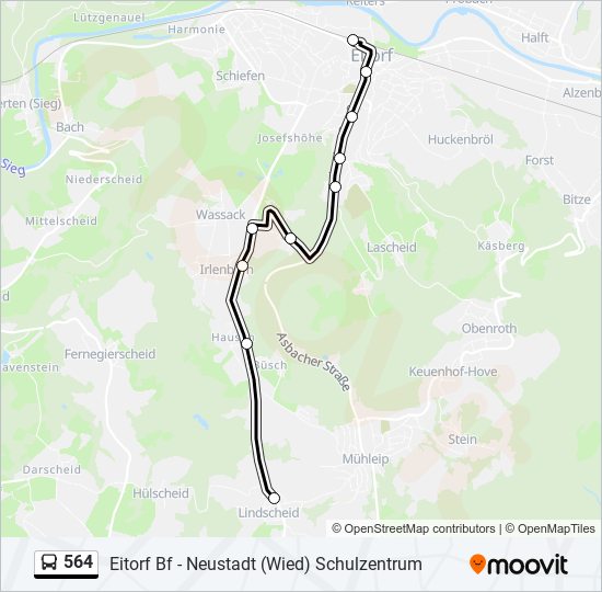 564 bus Line Map