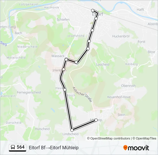 564 Bus Line Map