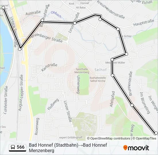 566 Bus Line Map