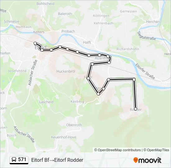 571 Bus Line Map