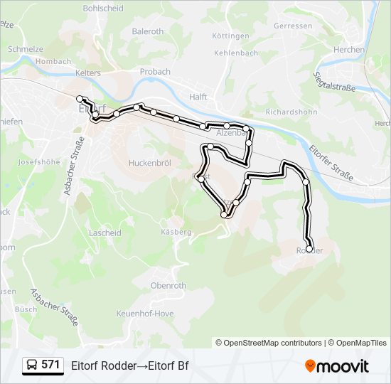 571 bus Line Map