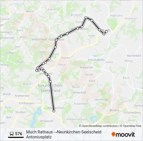 576 Bus Line Map