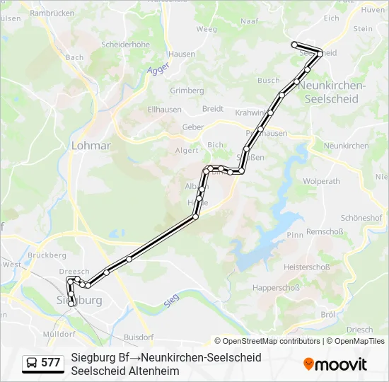 Автобус 577: карта маршрута