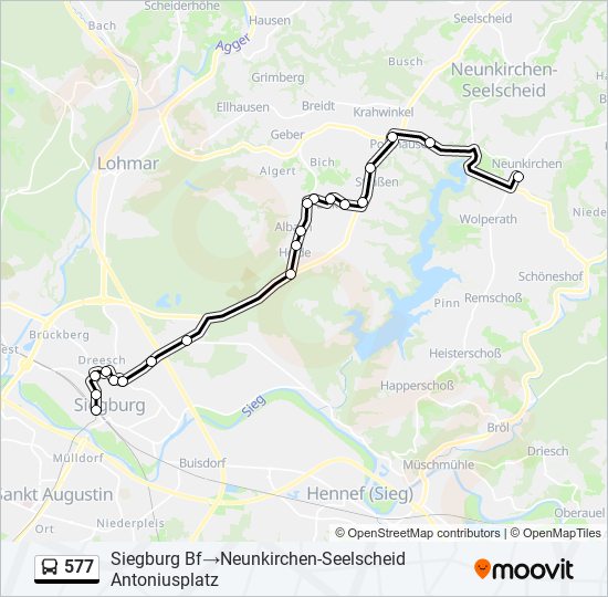 577 bus Line Map