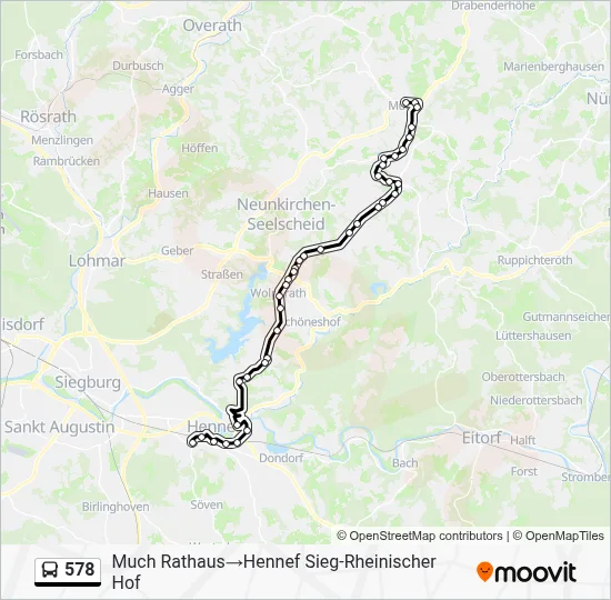 578 Bus Line Map