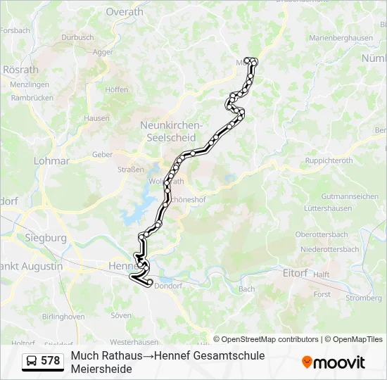 578 Bus Line Map
