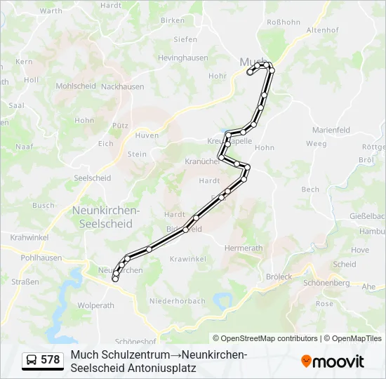 578 Bus Line Map