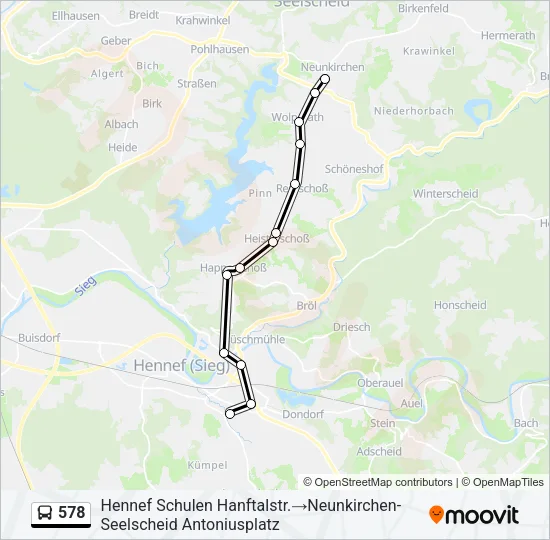 578 Bus Line Map