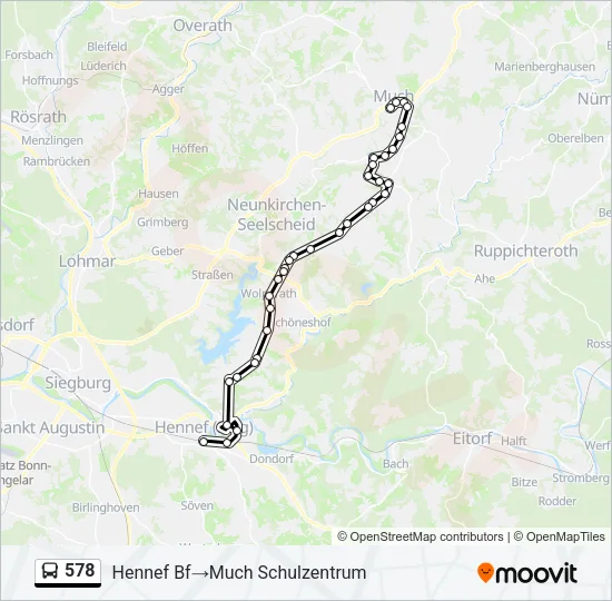 578 Bus Line Map