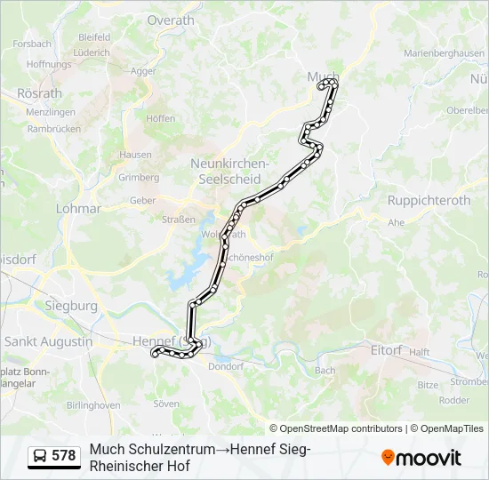 578 Bus Line Map