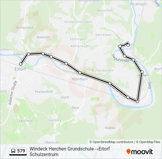 Buslinie 579 Karte