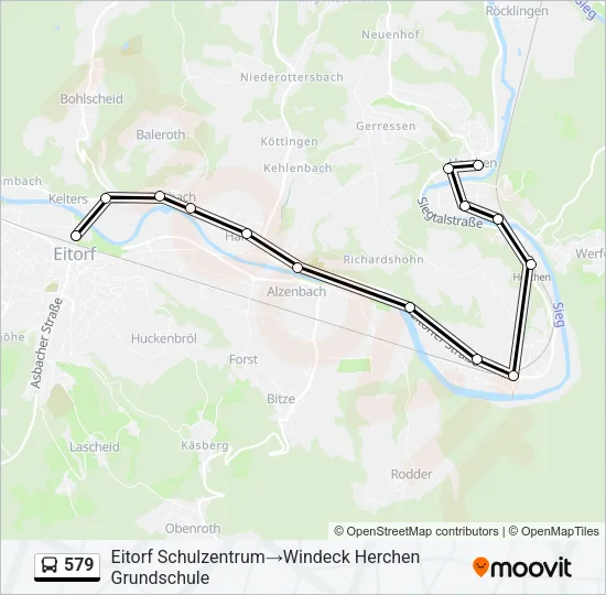 Buslinie 579 Karte