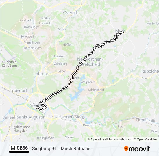 SB56 bus Line Map