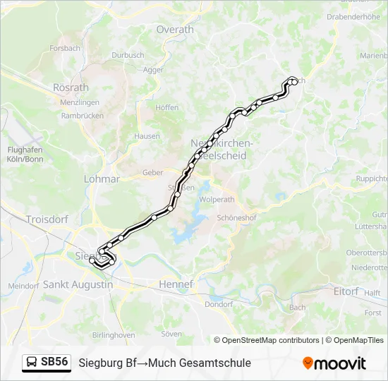 Buslinie SB56 Karte