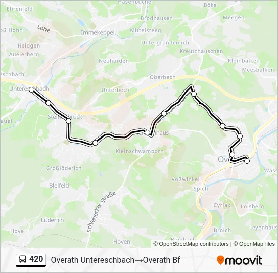Buslinie 420 Karte