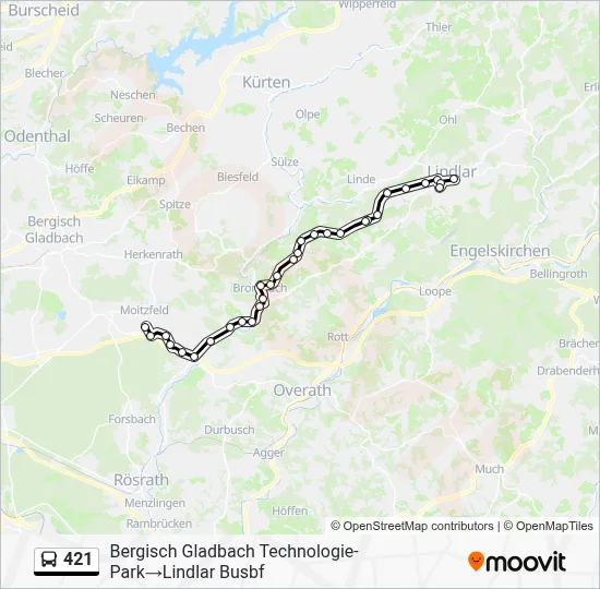 421 Bus Line Map
