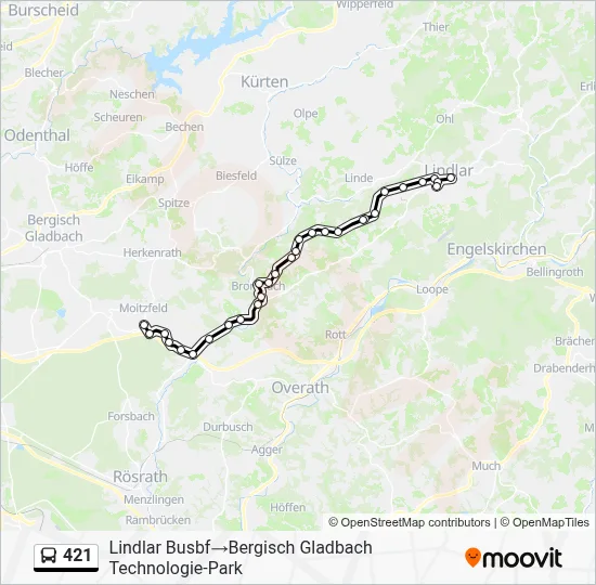 421 Bus Line Map