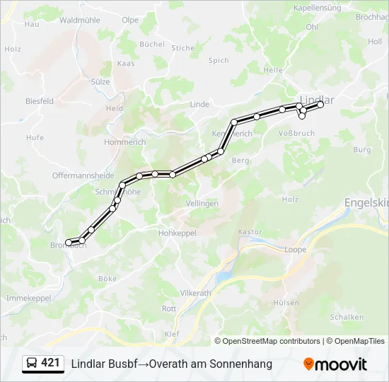 421 Bus Line Map