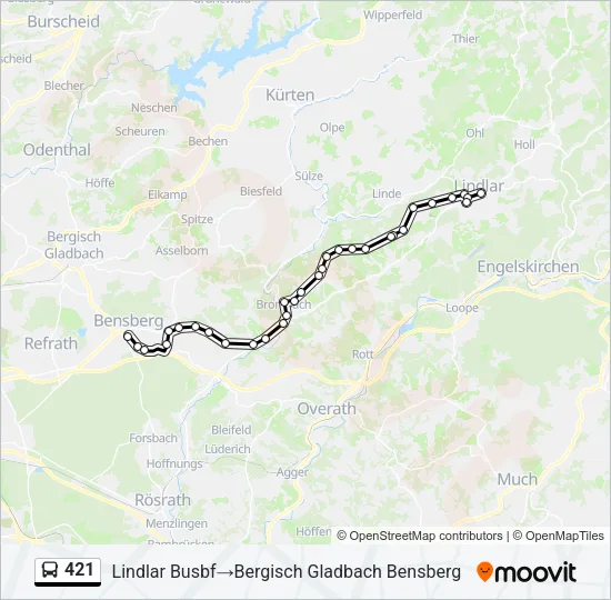 421 Bus Line Map