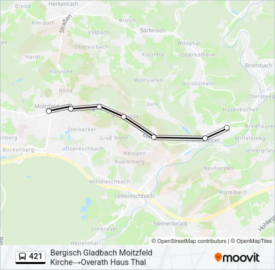 421 Bus Line Map